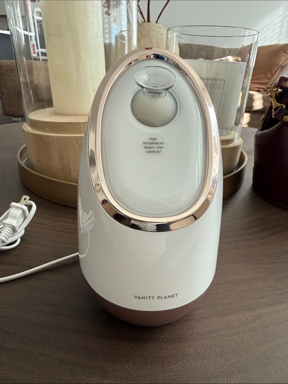 Vanity Planet White and Rose Gold Facial Steamer